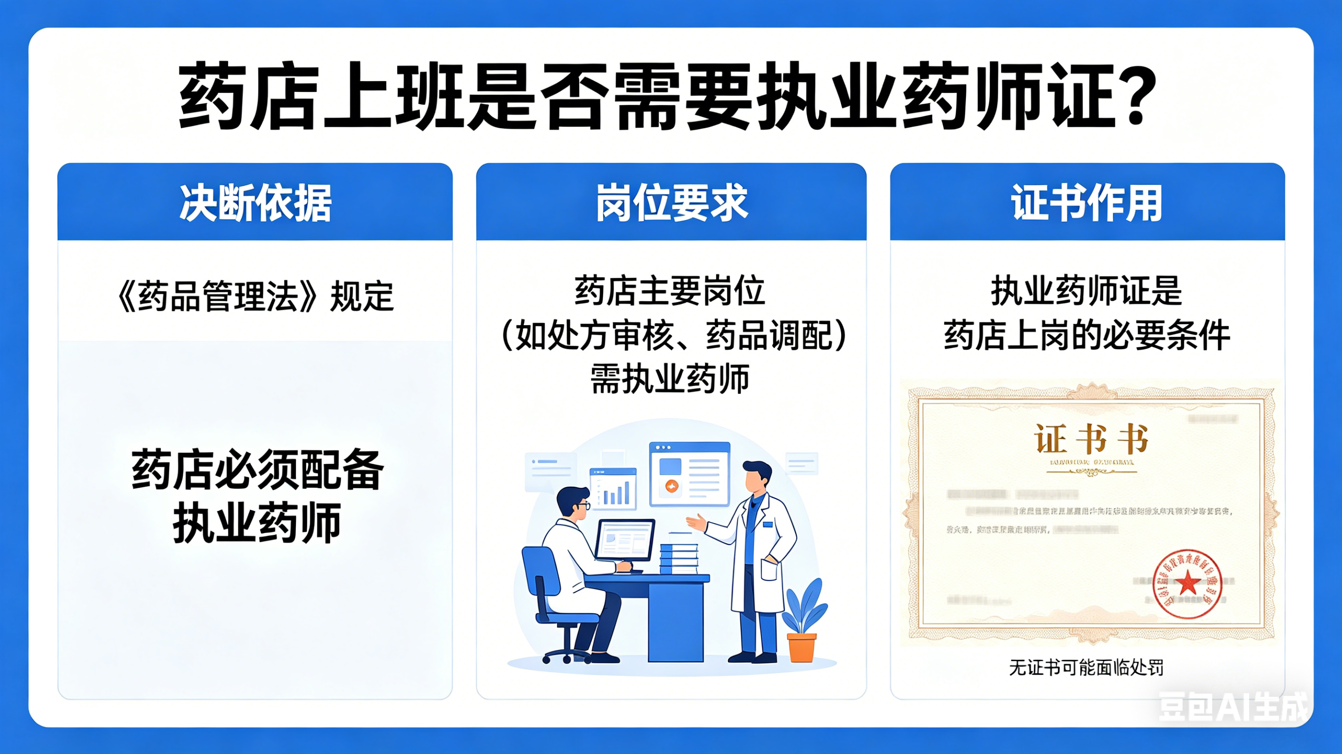 药店上班要考执业药师证